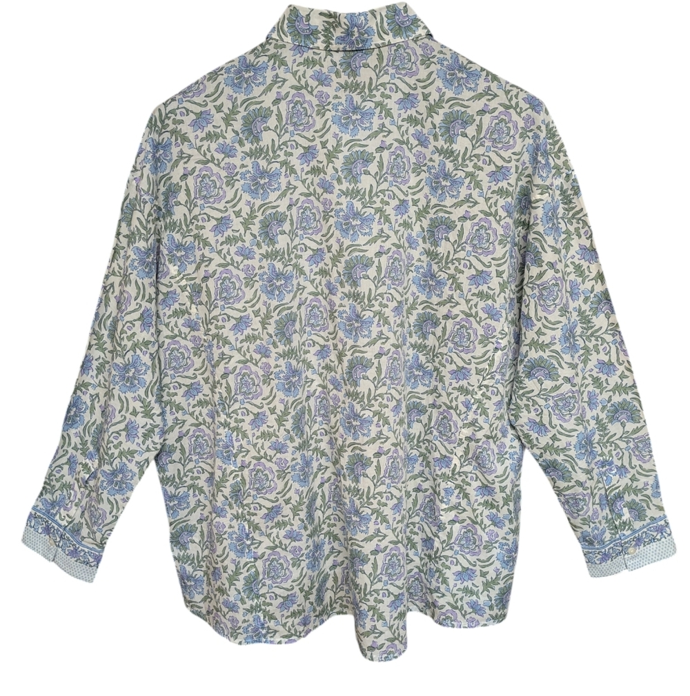Vineyard Vines Cotton Floral Long Sleeve Top Size 16 - Picture 2 of 11
